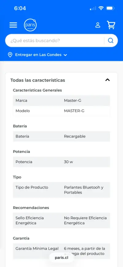 Parlante Bluetooth Portátil Master-G con Luces LED - miniatura 3