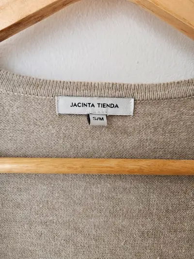 Cardigan Beige Jacinta Tienda Talla S/M - miniatura 2