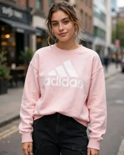 Polerón rosa Adidas para mujer - miniatura 1