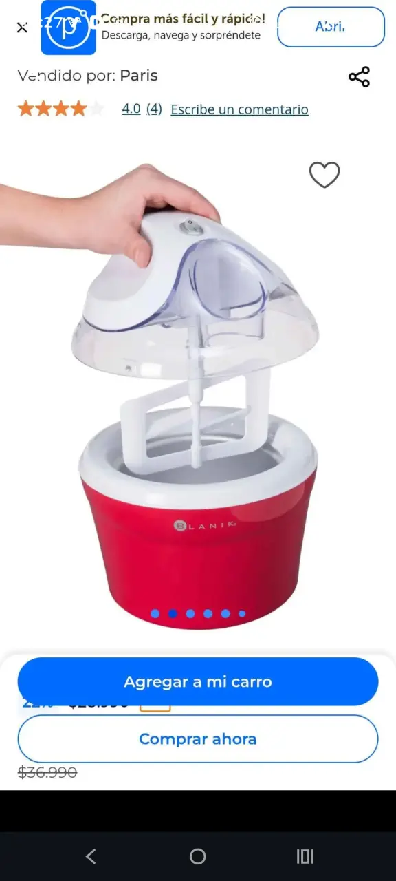 Máquina para hacer helados Blanik roja - 2