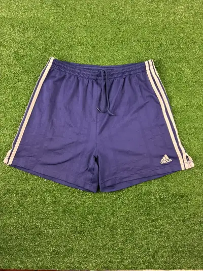 Shorts deportivos Adidas azul con franjas - miniatura 1