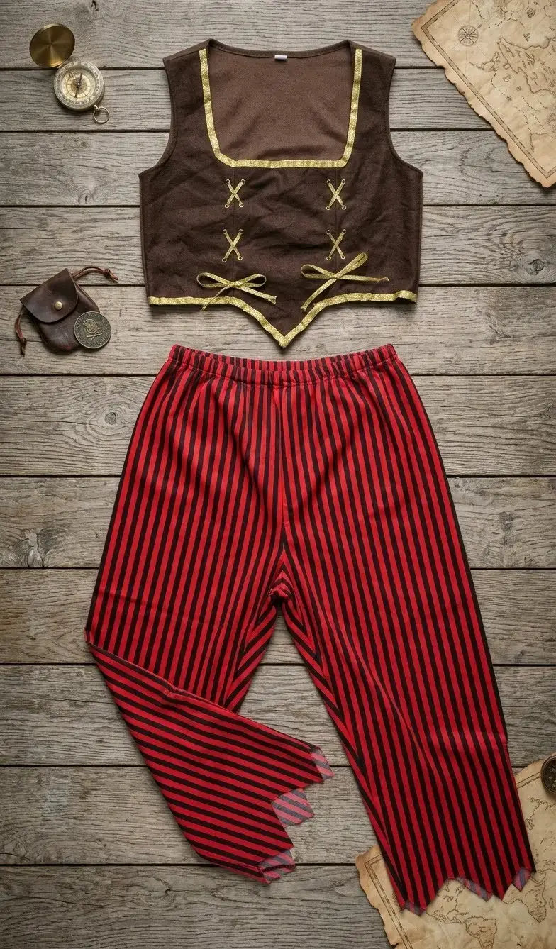🏴‍☠️ ¡DISFRAZ DE PIRATA (DOS PIEZAS)! 🏴‍☠️ Talla M/L - 2