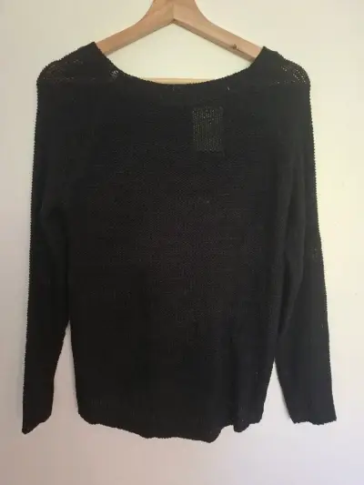 Suéter negro con cierres decorativos Talla Única - miniatura 3