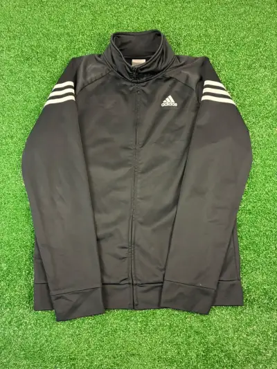 Chaqueta deportiva negra Adidas con cierre - miniatura 1