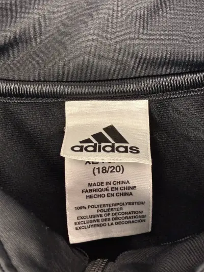 Chaqueta deportiva negra Adidas con cierre - miniatura 2