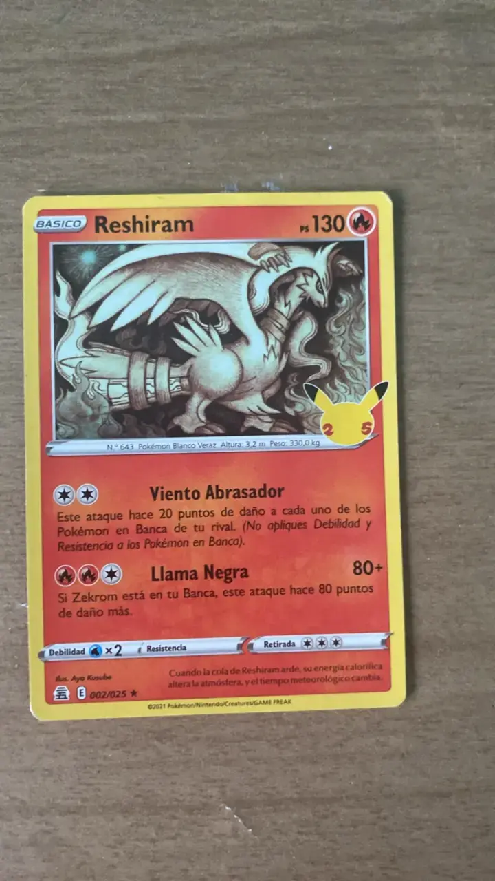 Carta Pokémon Reshiram Básica 002/025 - 3