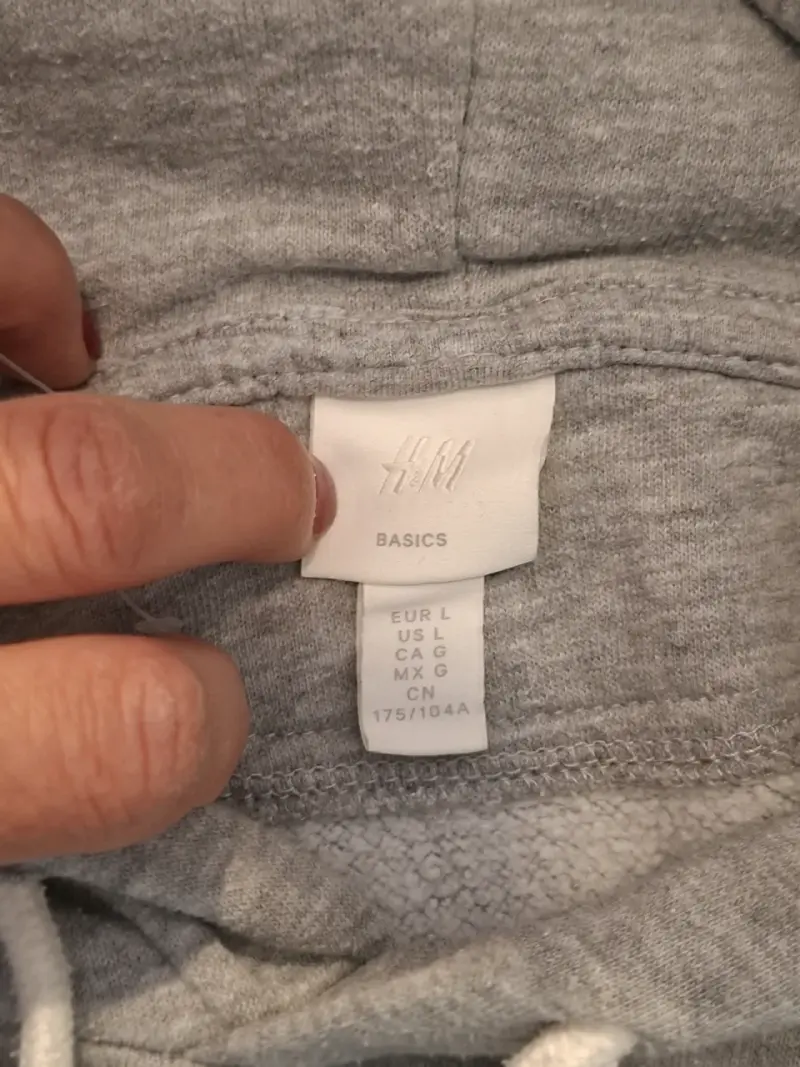 Polerón con capucha gris unisex Talla L - 4