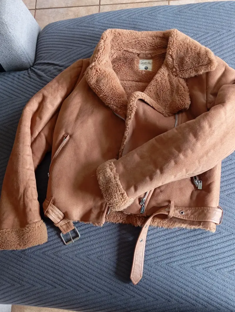 Chaqueta de gamuza marrón con forro Sybilla - 2