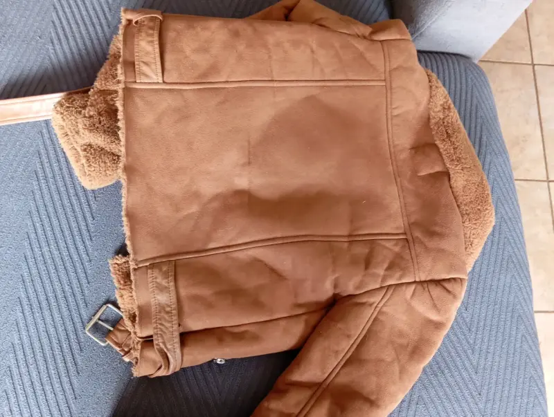 Chaqueta de gamuza marrón con forro Sybilla - 3