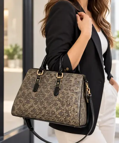 Bolso de mano con diseño de corazones y correa ajustable - miniatura 2