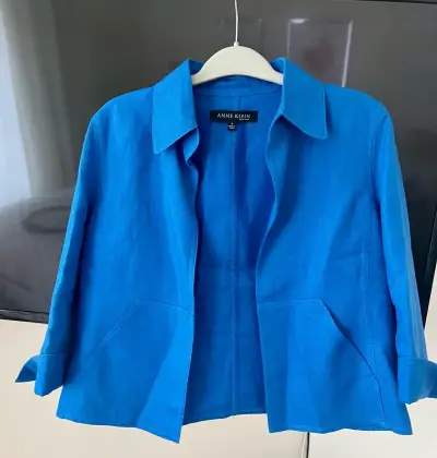 Chaqueta Azul Mujer Lino Anne Klein Talla S - miniatura 1
