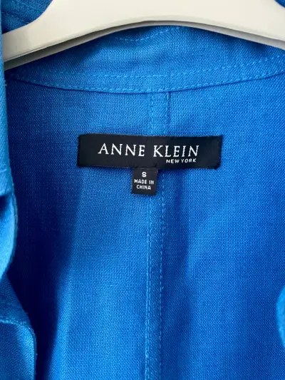 Chaqueta Azul Mujer Lino Anne Klein Talla S - miniatura 2