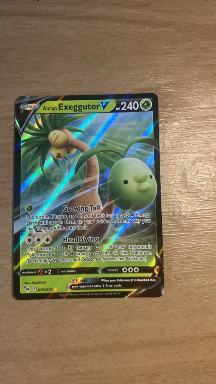 Carta Pokémon Alolan Exeggutor V holográfica - 3