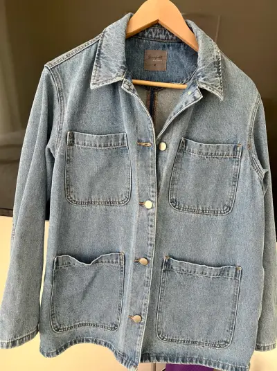 Chaqueta de mezclilla azul con bolsillos Greenfield - miniatura 1