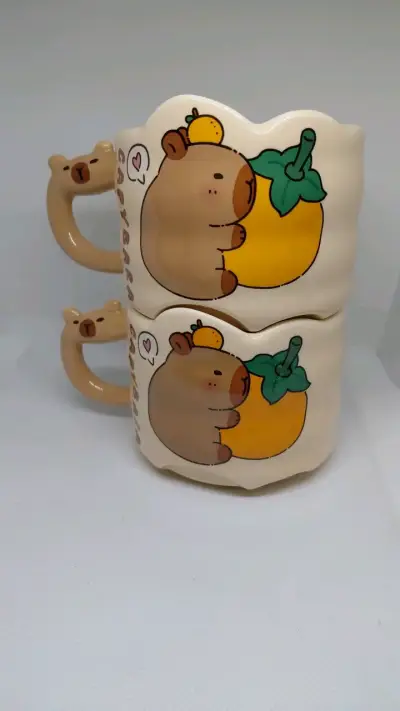 Set de tazas de cerámica capybara - miniatura 5