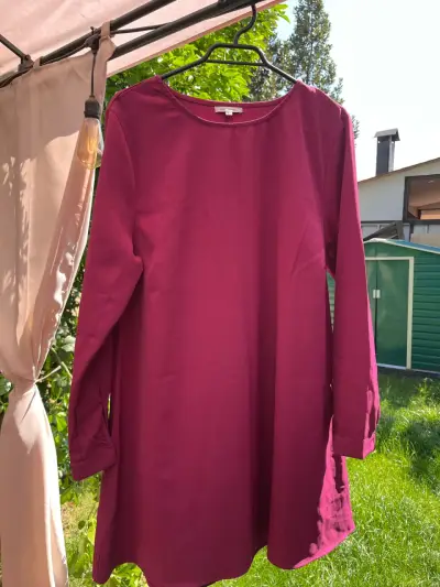 Vestido fucsia manga larga Jacinta Tienda - miniatura 1