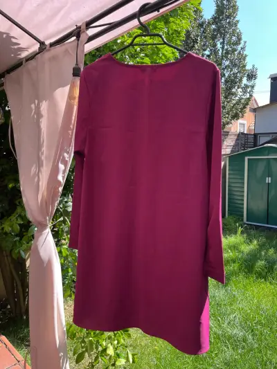 Vestido fucsia manga larga Jacinta Tienda - miniatura 4