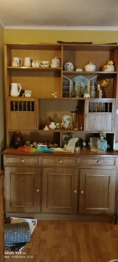 Mueble de madera con estantes y puertas - miniatura 1