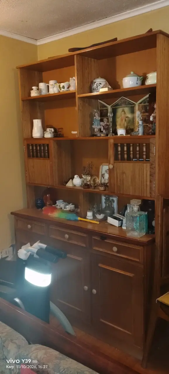 Mueble de madera con estantes y puertas - 2