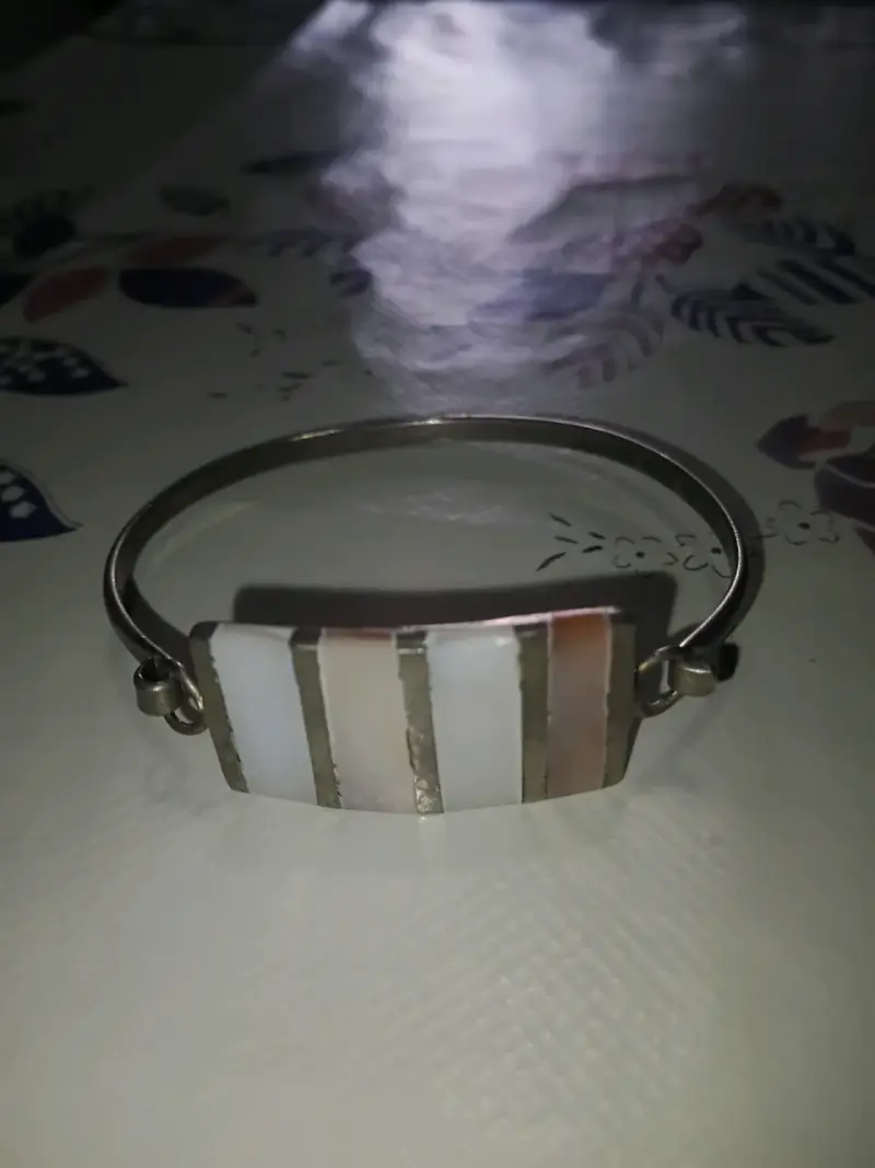 Pulsera de alpaca con nácar - 2