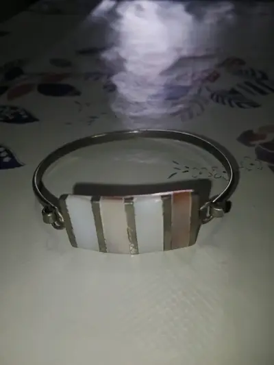 Pulsera de alpaca con nácar - miniatura 2