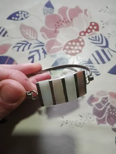 Pulsera de alpaca con nácar - miniatura 3