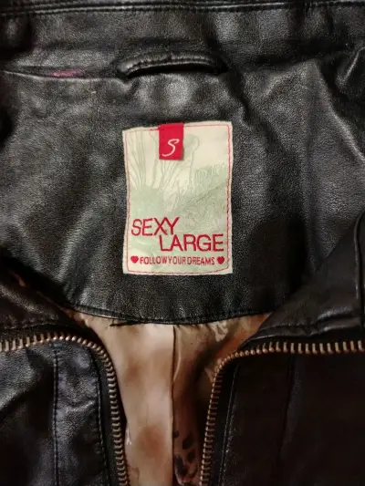 Chaqueta de cuero sintético negra talla S - miniatura 2