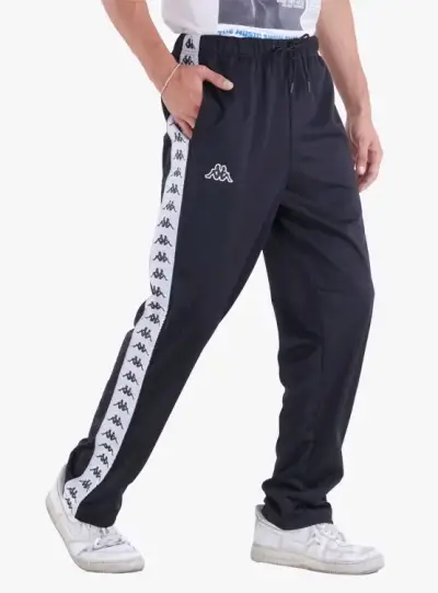 Pantalones deportivos Kappa negros con logo - miniatura 1