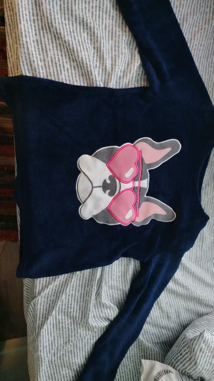 Pijama polar azul con diseño de perro - 2