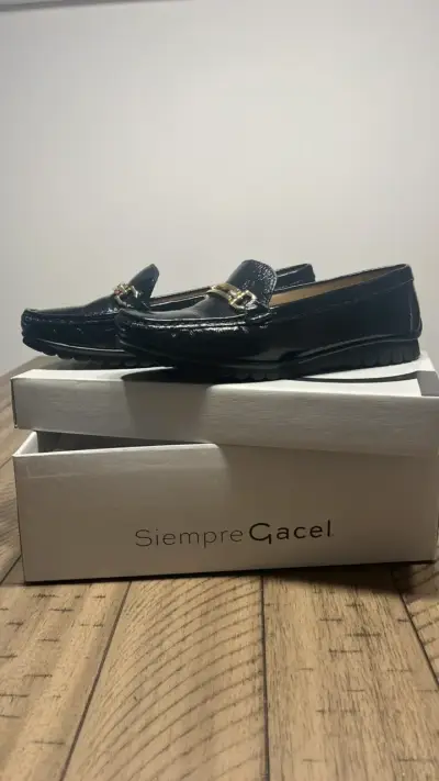 Mocasines de cuero negro Siempre Gacel - miniatura 1