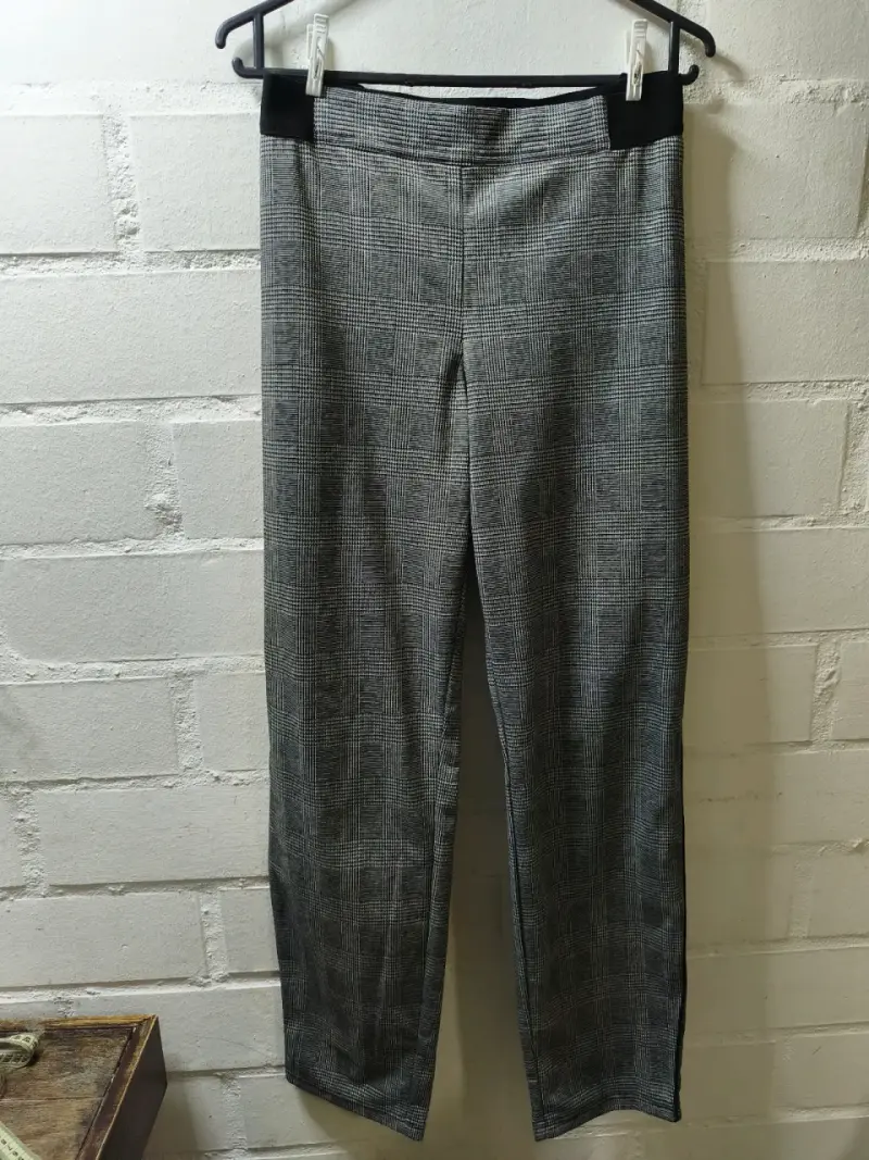 Pantalones de vestir a cuadros grises - 2