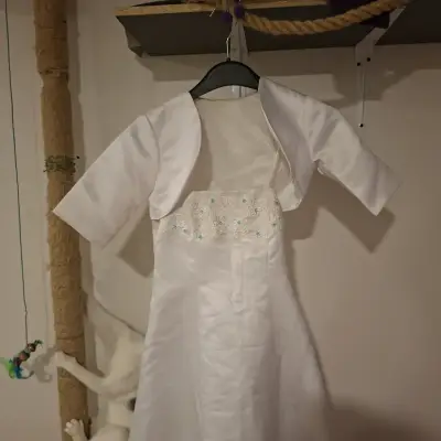 Vestido de Primera Comunión con Bolero Blanco - miniatura 1