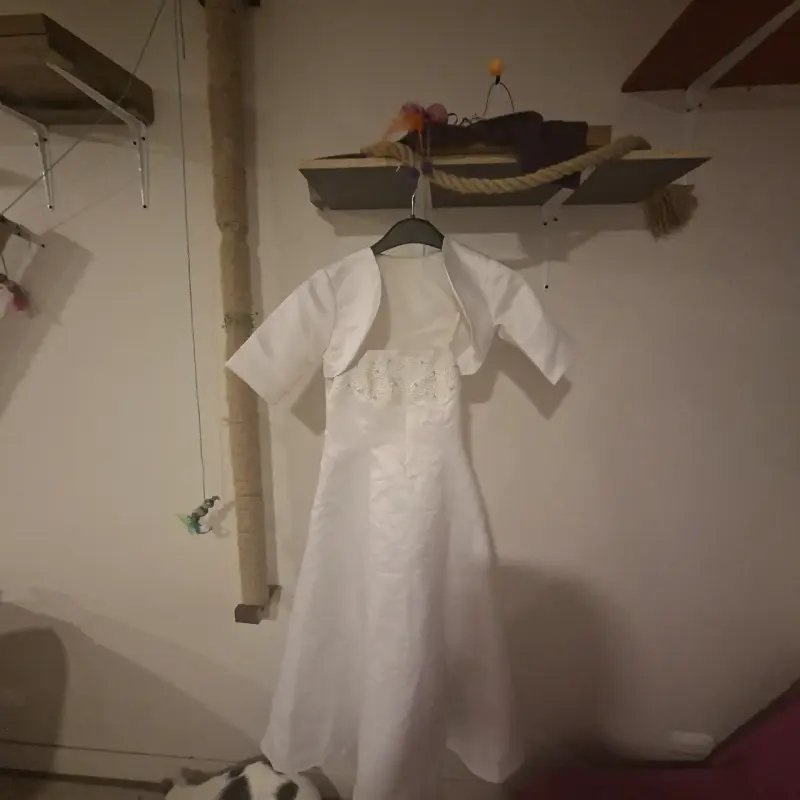 Vestido de Primera Comunión con Bolero Blanco - 6