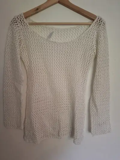 Suéter tejido blanco de mujer Talla Única - miniatura 2