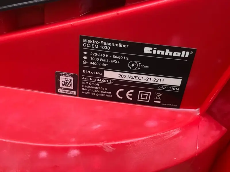 Cortacésped eléctrico Einhell rojo y negro - 5