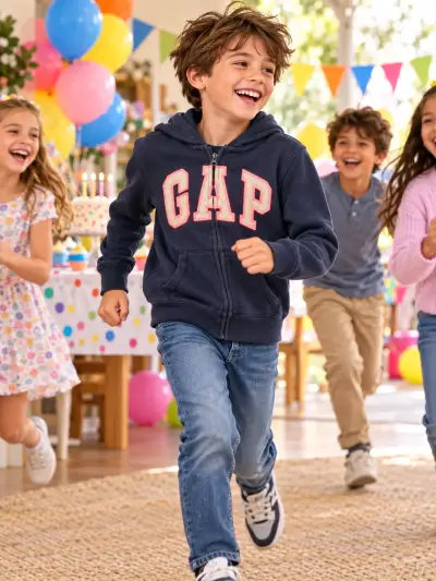 Polerón con capucha azul marino GAP Kids Talla M - miniatura 1