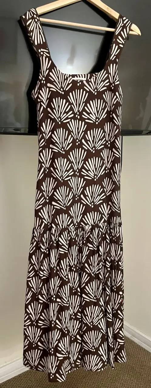 Vestido estampado marrón University Club talla S - 2