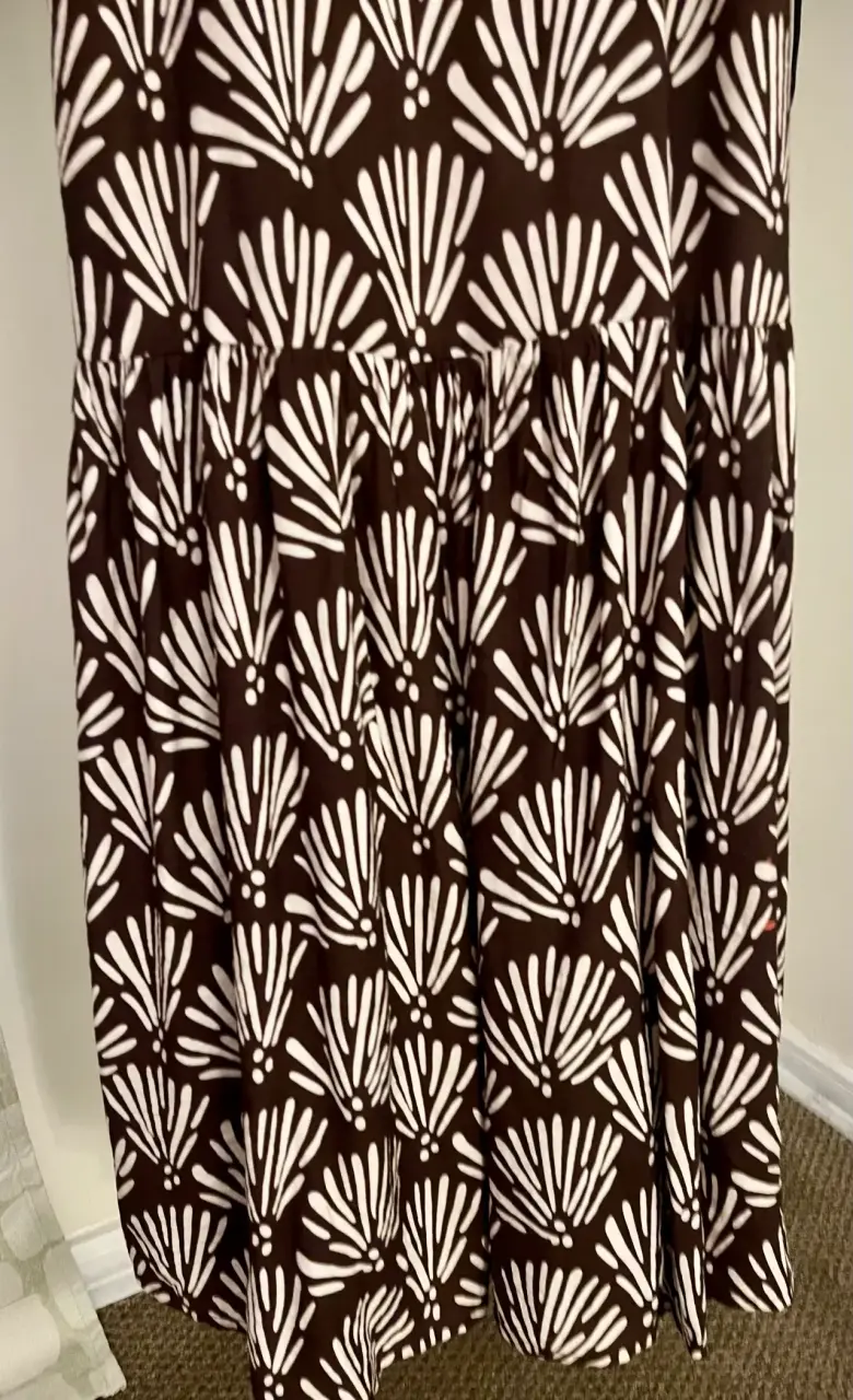 Vestido estampado marrón University Club talla S - 3