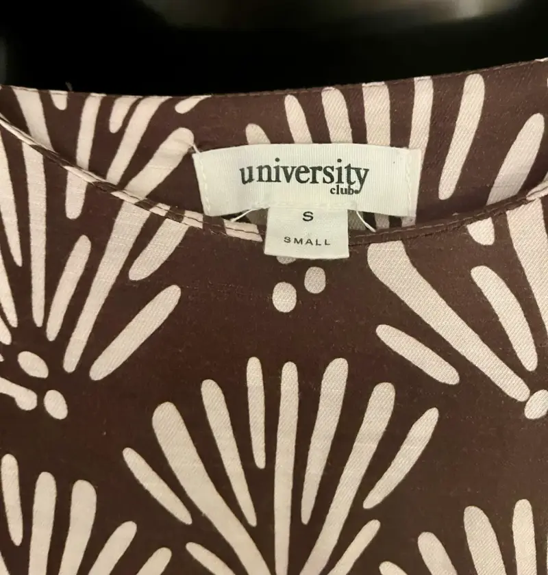 Vestido estampado marrón University Club talla S - 4