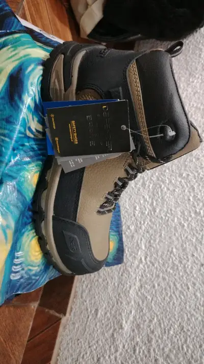 Botas de seguridad negras y beige para hombre - miniatura 1