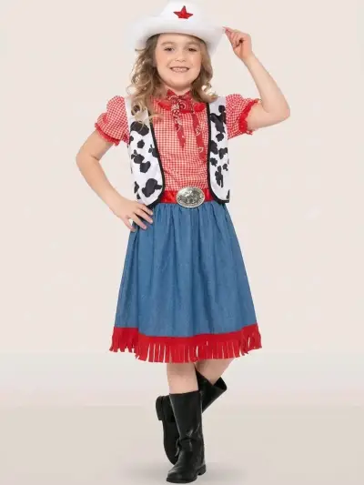 Disfraz de vaquera para niña 9 a 10 años talla 140 - miniatura 1