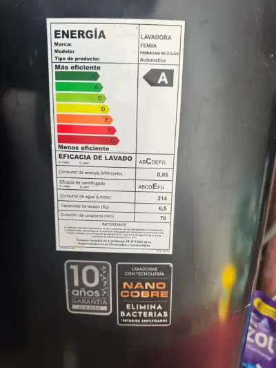 Lavadora Fensa 21kg con tapa de vidrio - miniatura 3