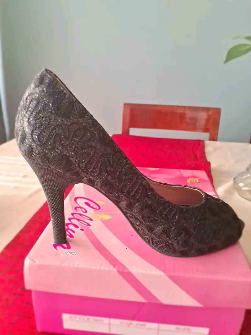 Zapatos de Tacón Peep Toe Negros Celina - 3