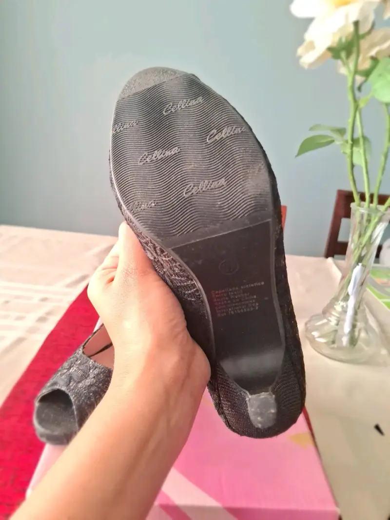 Zapatos de Tacón Peep Toe Negros Celina - 6