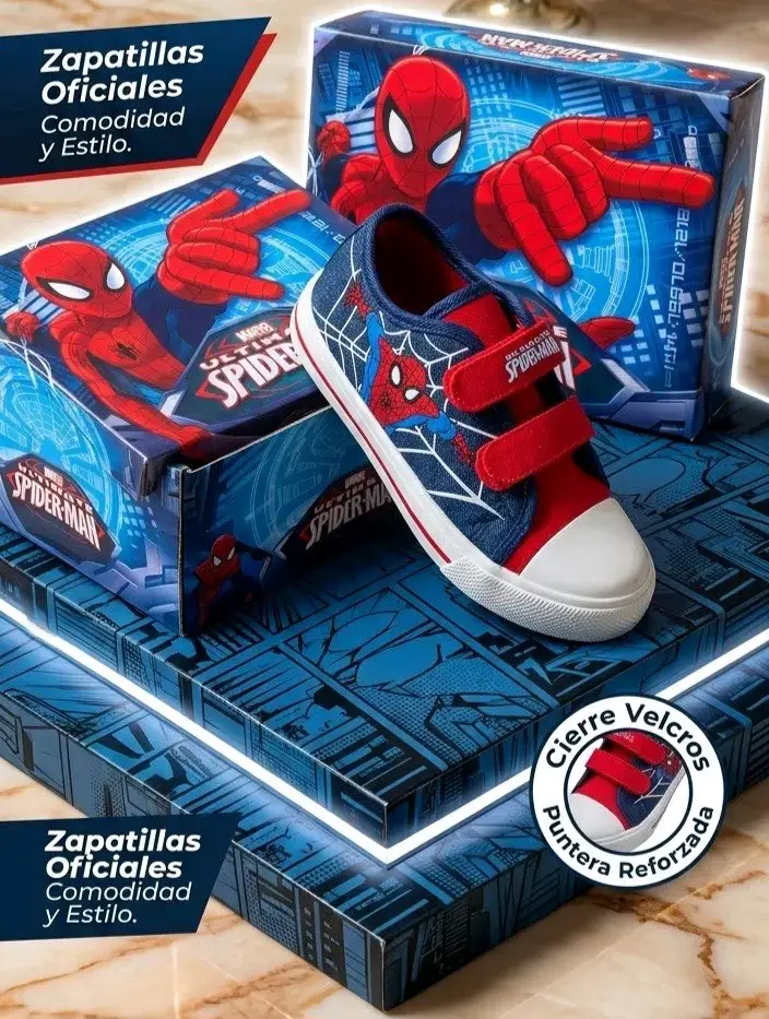 Zapatillas Spiderman para niños con cierre de velcro