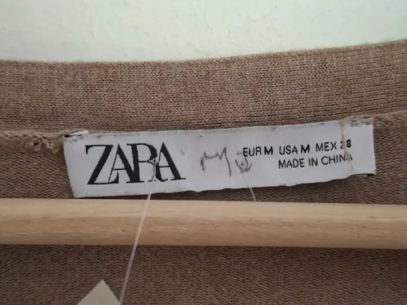 Cardigan beige de lana Zara para mujer Talla M - 4