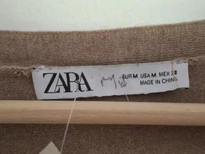Cardigan beige de lana Zara para mujer Talla M - miniatura 4