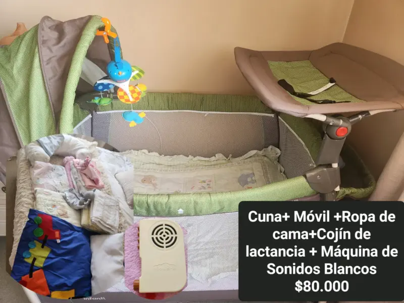 Cuna Infanti con móvil y accesorios para bebé