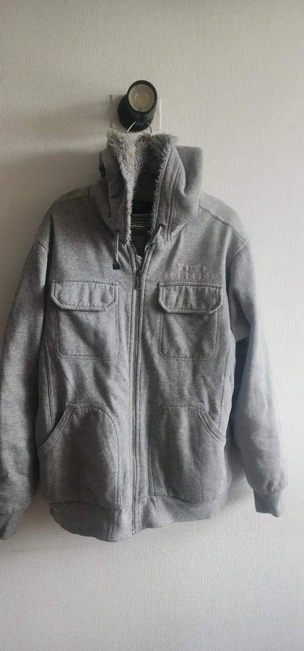 Chaqueta bomber gris de lana