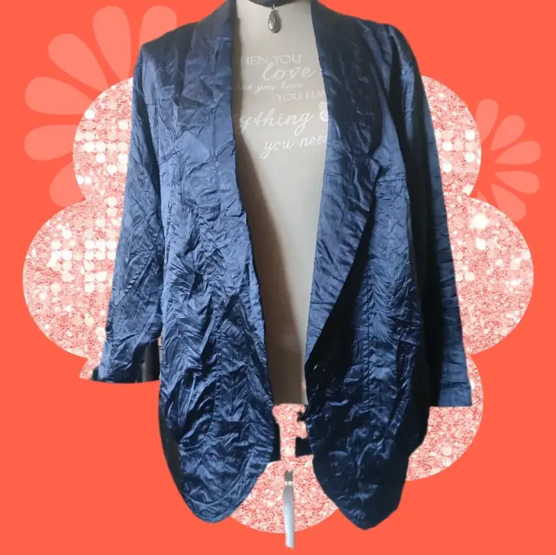 Chaqueta vintage textura arrugada - 2